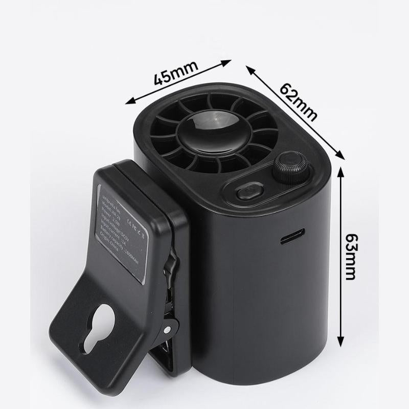 JOYTUTUS Car Clip on Fan with LED Display - 360° Rotation, 100 Speeds Adjustable, USB Rechargeable Personal Cooling Fan 1800Mah Battery